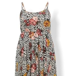 Leopard floral dress